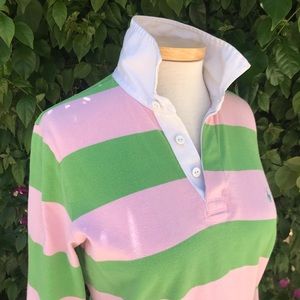🐴 SALE ! Ralph Lauren pink/green Polo Shirt M